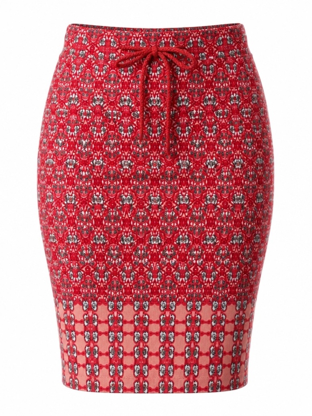 Esqualo Coral Patterned Drawstring Pencil Skirt